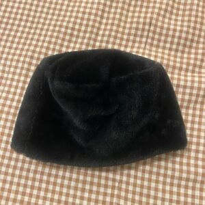 Black Faux Fur Hat